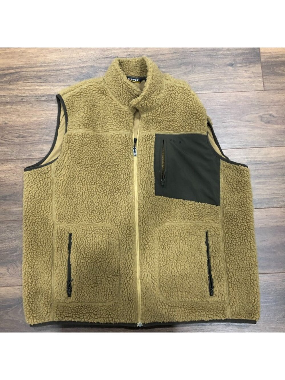 Orvis Mad River Sherpa Vest Mens XXL Brown Fleece Outdoor 3JH7 Full-Zip